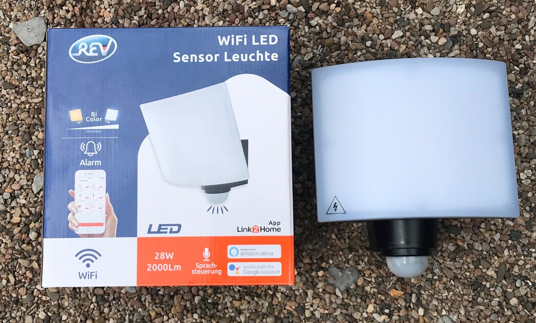Wifi LED Sensor 28W Leuchte via Smartphone IP44 REV Steuerung